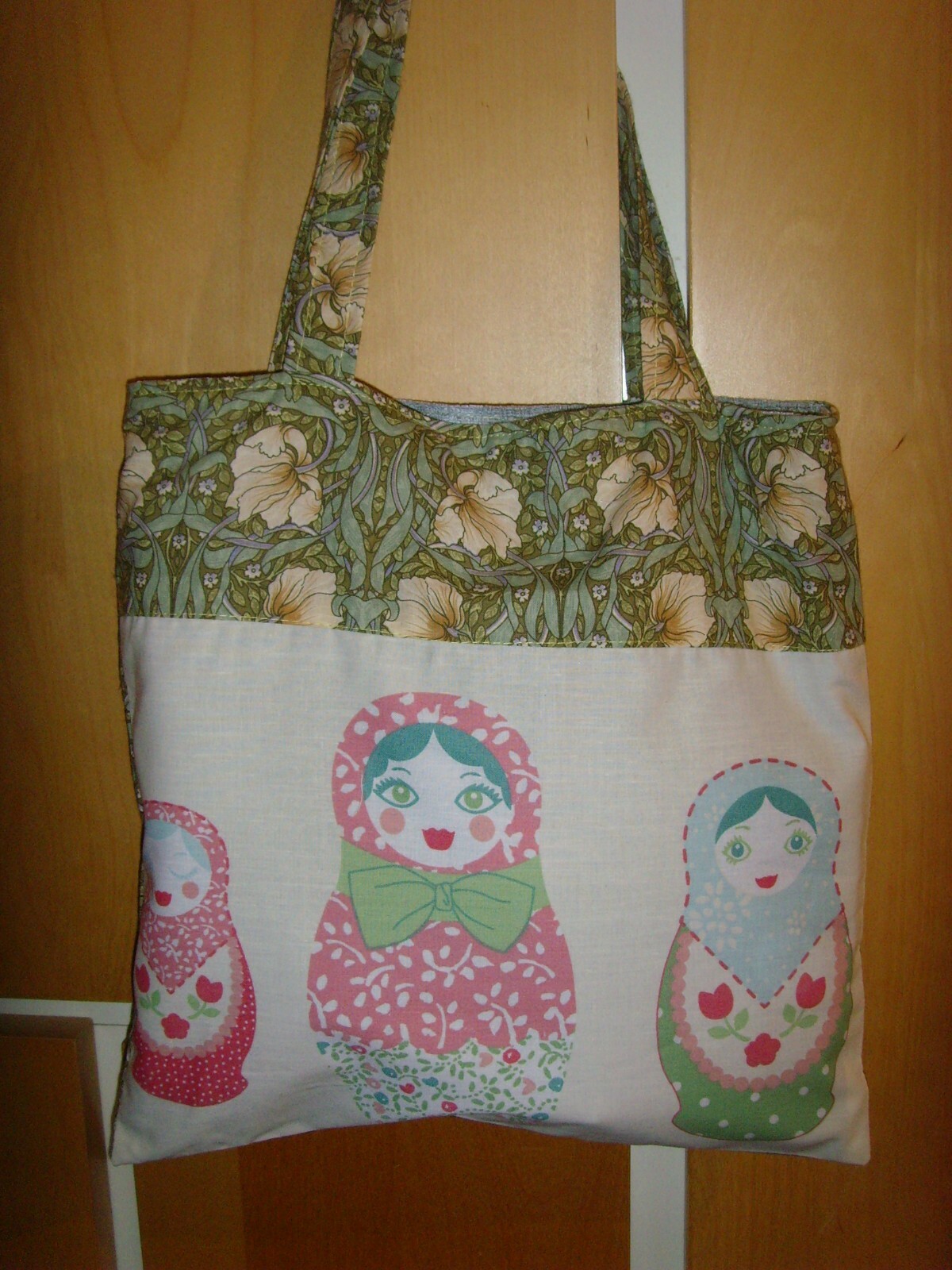 PONY MADE IN RUSSIAN DOLL & WILLAM MORRIS TESSUTO PIMPERNEL 12 5 pollici borsa tote MAGNETICA