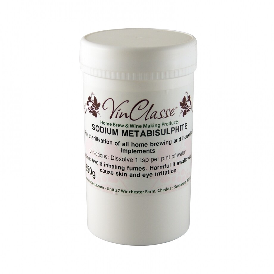 VinClasse Sodium Metabisulphite Powder - 350g For Wine Making And Home Brewing