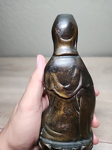 CHINESE BRONZE STATUE 18th C. QING DYNASTY KWANYIN GUANYIN BUDDHA Stamped Seal * - Picture 12 of 23