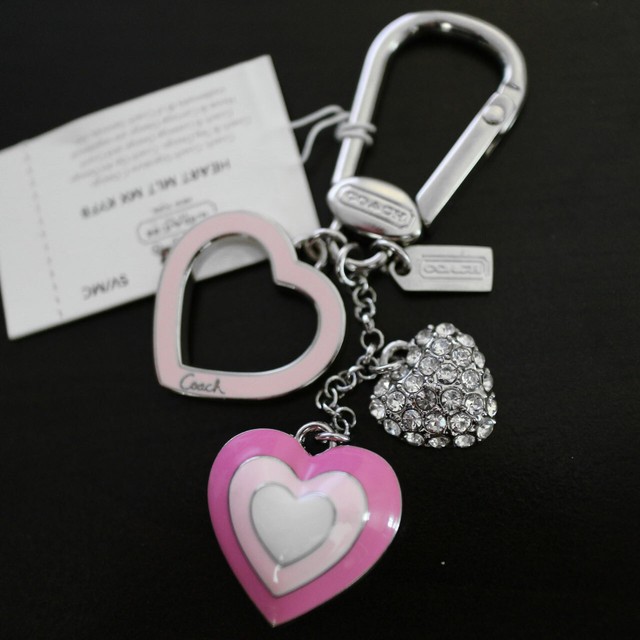Coach Pave Enamel Heart Multi Mix Purse Charm Keyfob Key Ring Chain For Sale Online Ebay