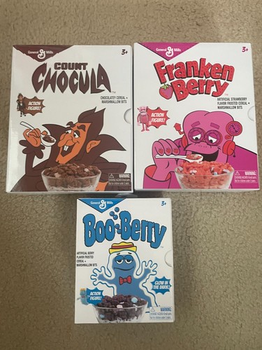 General Mills Jada Toys Count Chocula Franken Berry Boo Berry Cereal Figure Lot