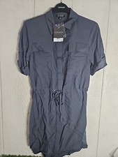 Topshop gray Utility dress 4 womens mini Shortsleeve Dress New With Tags 