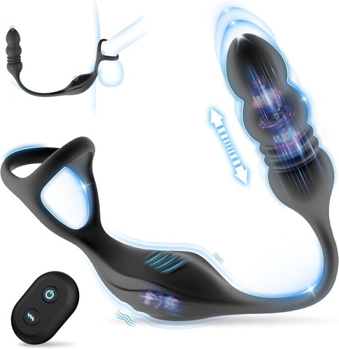 Penis Cock Ring Anal Vibrator Butt Plug Male Prostate Massager Sex Toys for Men - Picture 36 of 36