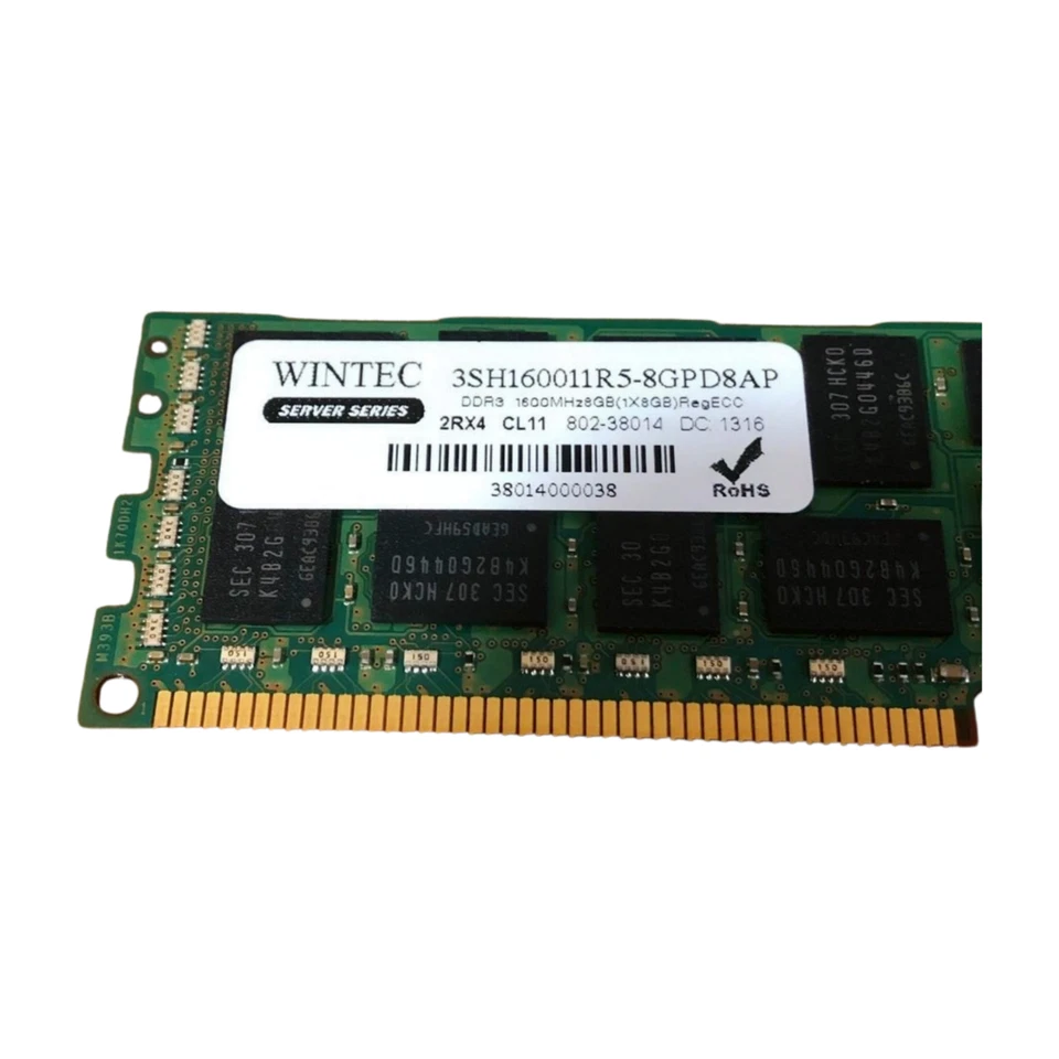 WINTEC 8GB(1X8GB) Reg/ECC SERVER DDR3-1600 3SH160011R5-8GPD8AP - Image 3 of 3