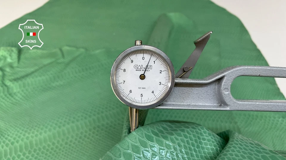 MINT GREEN SNAKE SHINY PRINT on Soft Lambskin leather 2 skins 10+sqf 0.6mm B5073 - Image 4 of 4