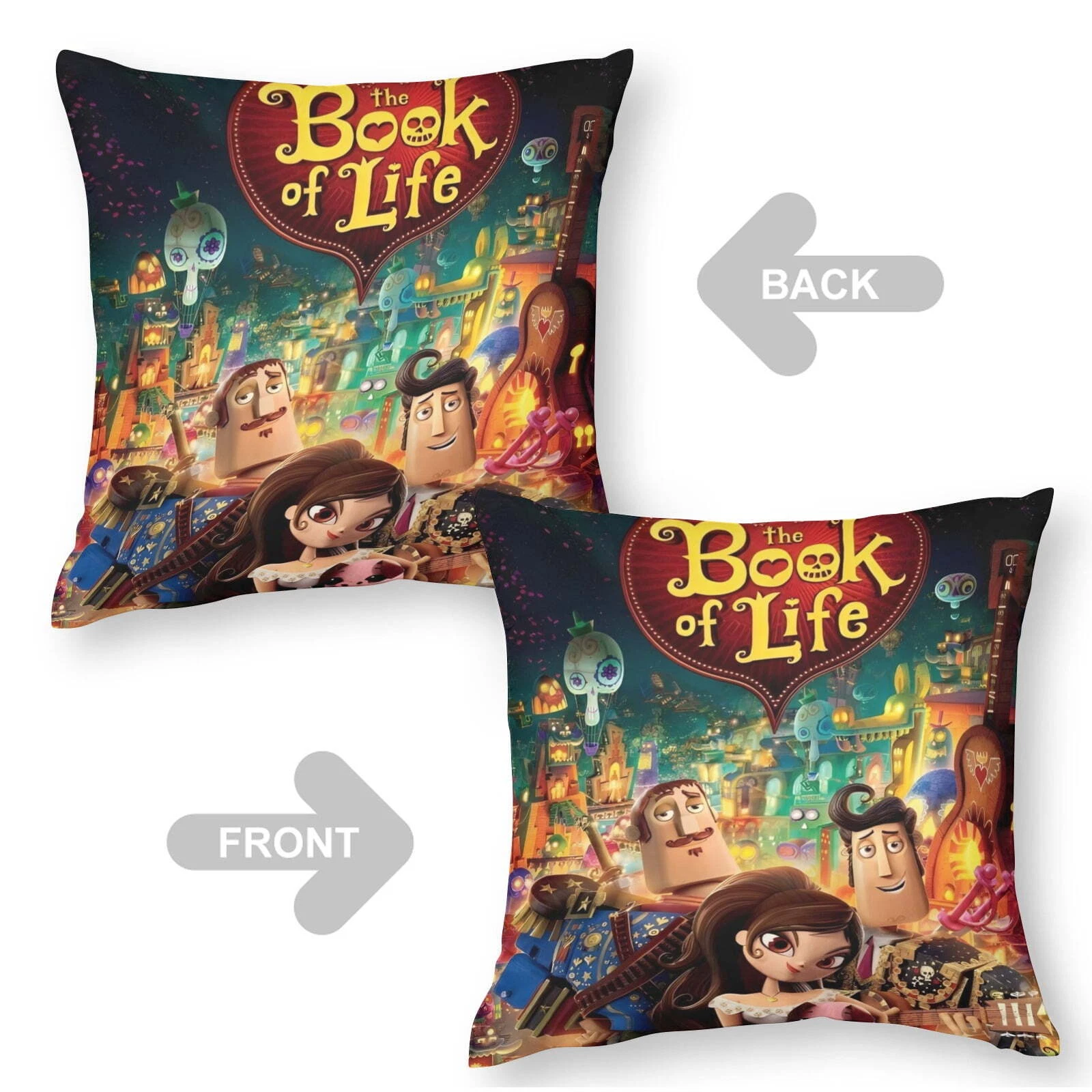 The Book of Life Decorative Throw Pillow Cover Short Plush