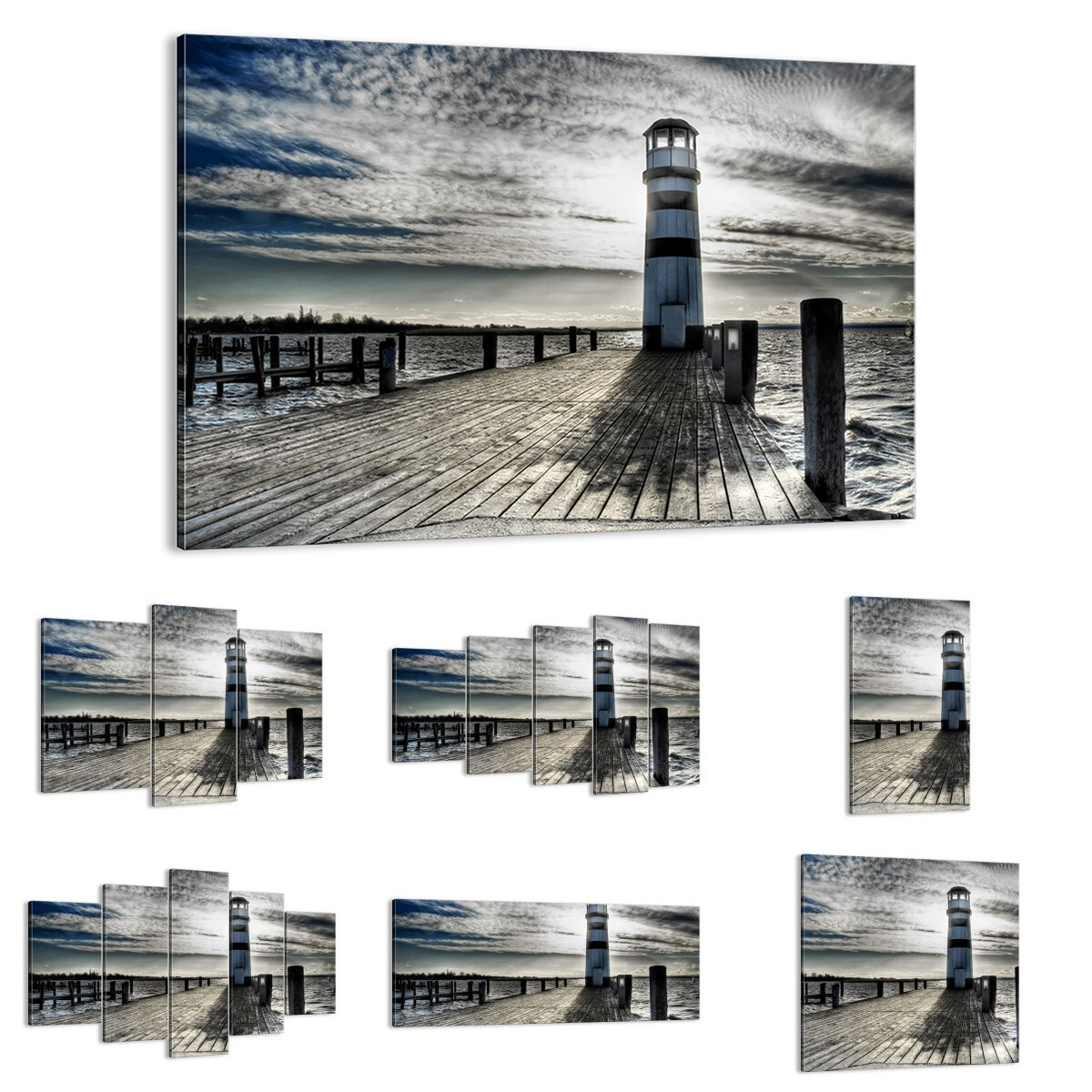 IMAGE SUR TOILE Cadre Lac phare pont en bois eau 0330 FR IMAGE SUR TOILE Cadre Lac phare pont en bois eau 0330 FR