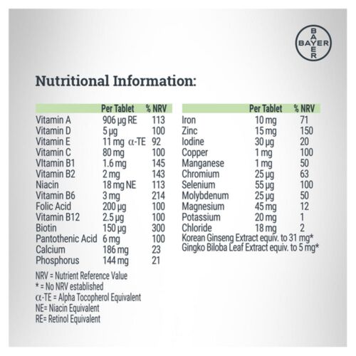 Más de 50 MULTIVITAMINAS Y MINERALES CON GINKGO BILOBA Y GINSENG 90 PESTAÑAS - Imagen 5 de 12
