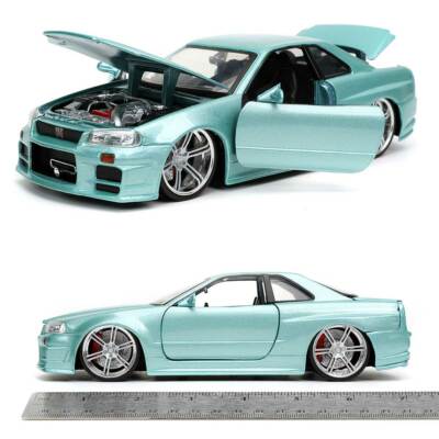 1:24ワイスピ BRIAN&#39;S NISSAN SKYLINE GT-R R34 JADA 1:24 FAST & FURIOUS - BRIAN'S 2002 NISSAN SKYLINE GT-R
