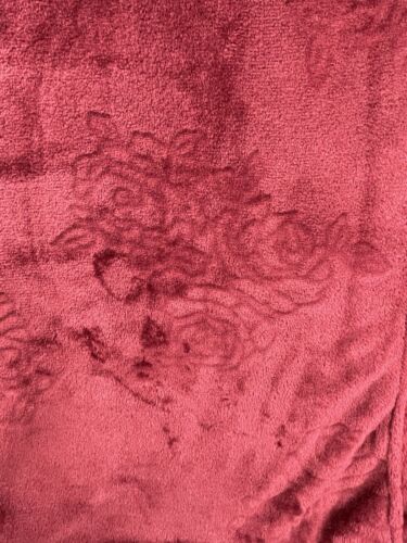 Women's Zipper Robe House Coat Lounger Full Length Zip Rose Pattern Bathrobe M - Picture 7 of 10