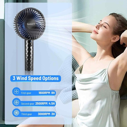 Rechargeable Handheld Mini Fan with 3 Speeds - Picture 3 of 5