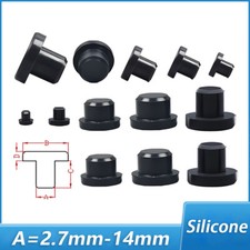 Round Hole Plug End Cap Solid Silicone Rubber Blanking Seal Black Bung 2.7-14mm