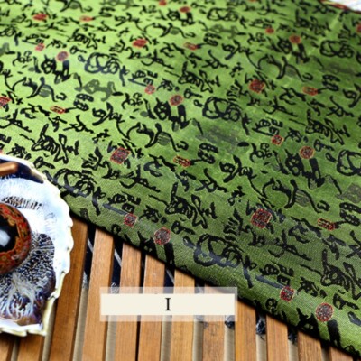 1meter Chinese Style Retro Brocade Fabric Calligraphy Pattern Cloth DIY Sewing