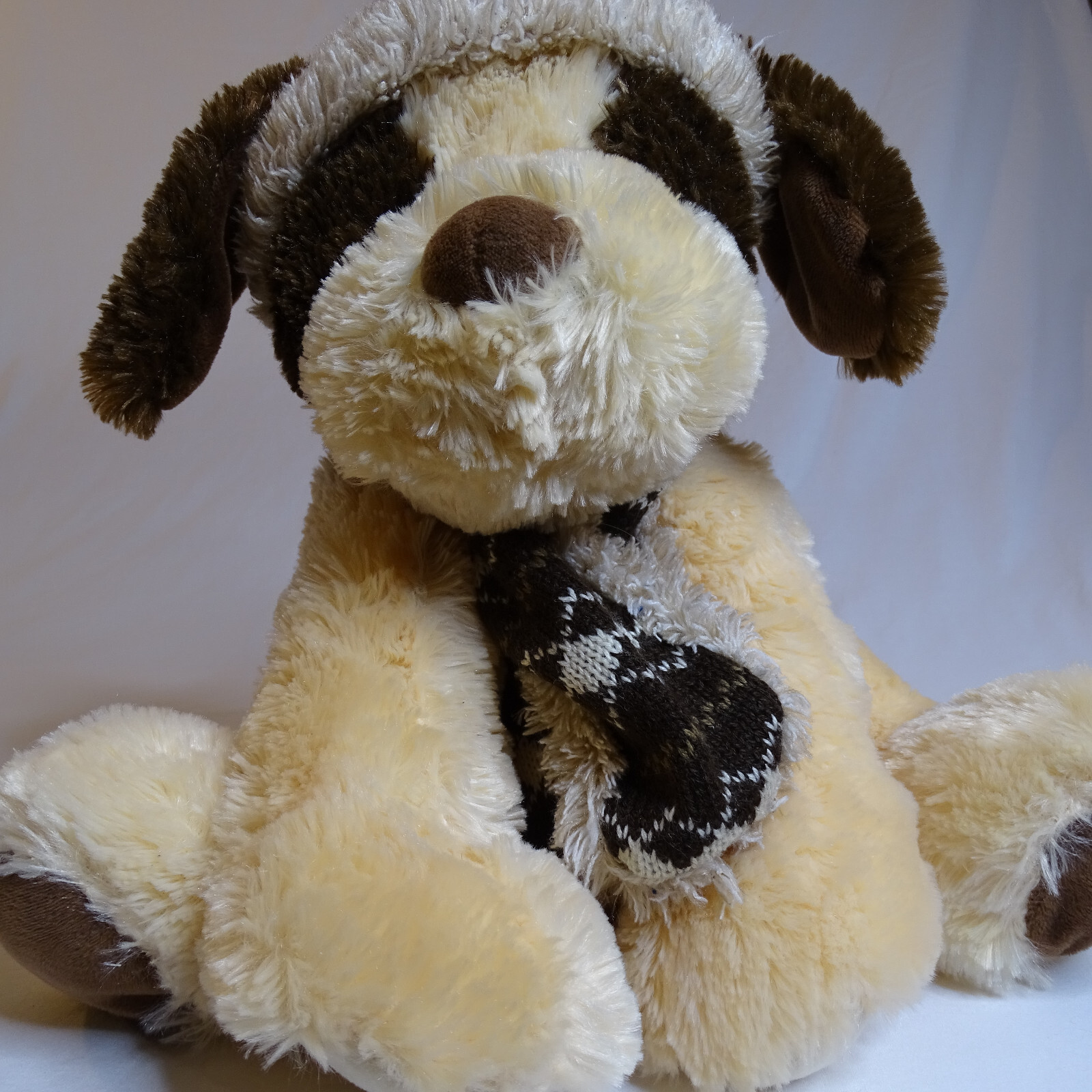 Hugfun International Kowloon Hong Kong Plush Dog Winter Hat & Scarf Brown Puppy