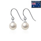 1 Pair Woman Real s925 Sterling Silver 4/5/6mm Pearl Earring Hook Classic Dangle