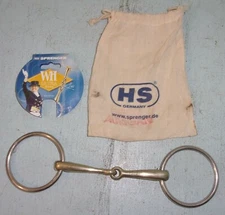 Herm Sprenger Germany Loose Large Ring Snaffle Bridle Horse Bit 5" w/ Bag