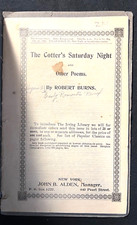 The Cotter’s Saturday Night and Other Poems, Robert Burns John Alden 1899 - Rare