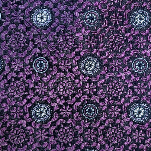 HART SCHAFFNER MARX Mens Purple Blue Geometric Woven 100% Silk Tie Made USA NWT - Picture 9 of 11