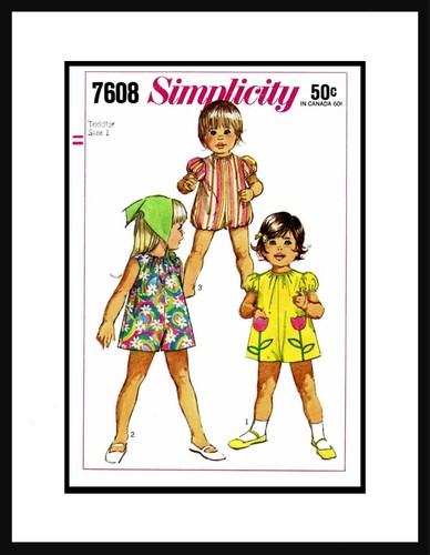 TRAJE DE JUEGO TRAJE DE SOL Simplicity 7608 BEBÉ NIÑA patrón de costura ~ELIGE~ - Imagen 5 de 5