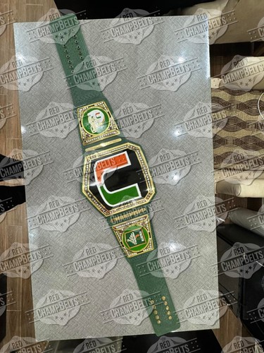 Miami Hurricanes Championship Belt Adult Size 2mm Brass - Picture 4 of 5