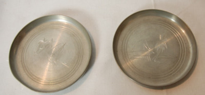 2 x Zinn-Untersetzer Selangor Pewter, Malaysia