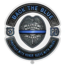 BACK THE BLUE Decal High Quality Reflective Police Badge