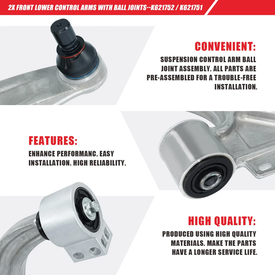 Комплект из 2 передних нижних рычагов управления для Chevrolet Volt Cruze Buick Verano 2011-2015 годов выпуска - Изображение 4 из 4