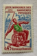 Timbre France Jeux mondiaux des handicapés physiques St-Etienne neuf 1649 1970