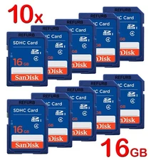 LOT 10x Genuine SanDisk 16GB Class 4 SD SDHC Flash Memory Card SDSDB-016G lot