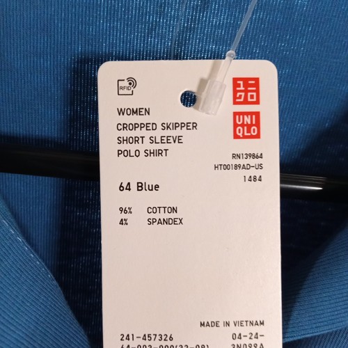 Uni Glo Damen Cropped Skipper Kurzarm Poloshirt Small Neu mit Etikett - Bild 5 von 6