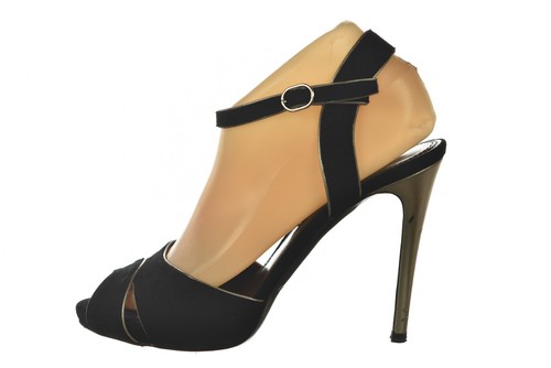 Zapatos de mujer Ralph Lauren Collection talla 8 negros con correa al tobillo tacones gamuza cuero - Imagen 1 de 6