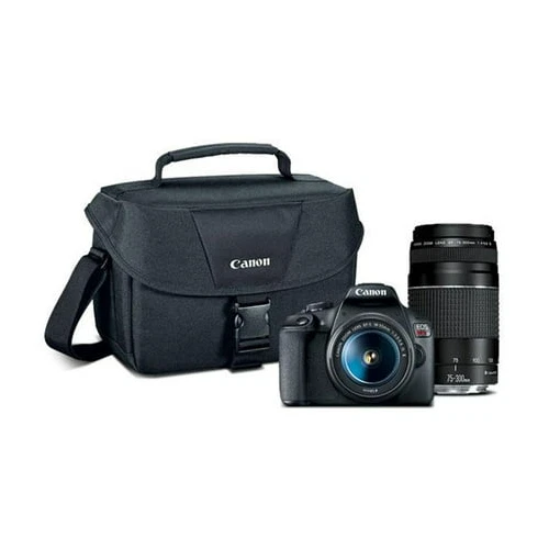 Kit de lente zoom doble Canon EOS Rebel T7 cámara réflex digital EF-S 18-55 mm y EF 75-300 mm