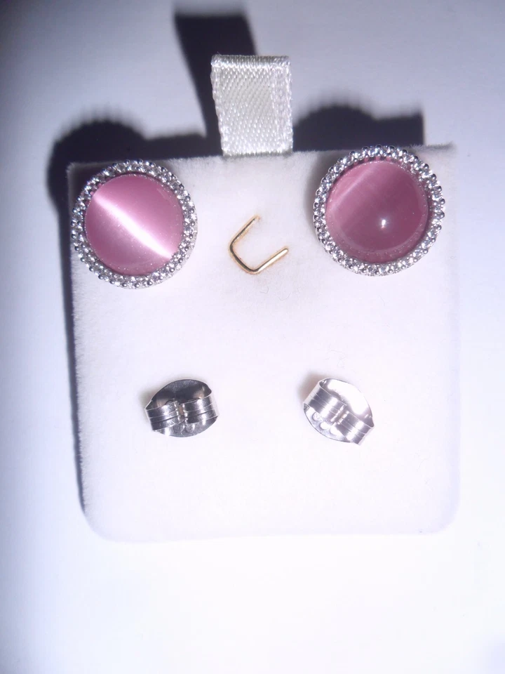 DELIZOSI ORECCHINI IN ARGENTO 925 PIETRA OCCHIO DI GATTO E ZAFFIRI BIANCHI - Immagine 2 di 4