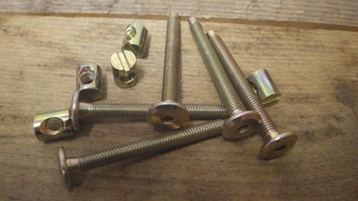 5 Furniture Bolts Barrel Nuts Cot Bed Ikea Mfi 6mm X 60mm M6 X 60 Screws Box 1 Ebay