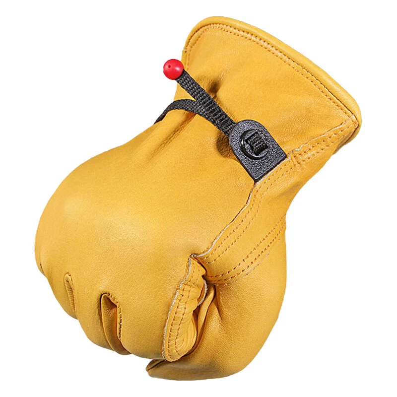 Guantes de trabajo de cuero de vaca con palma reforzada ajustable muñeca rigger guante Foto 2 de 4
