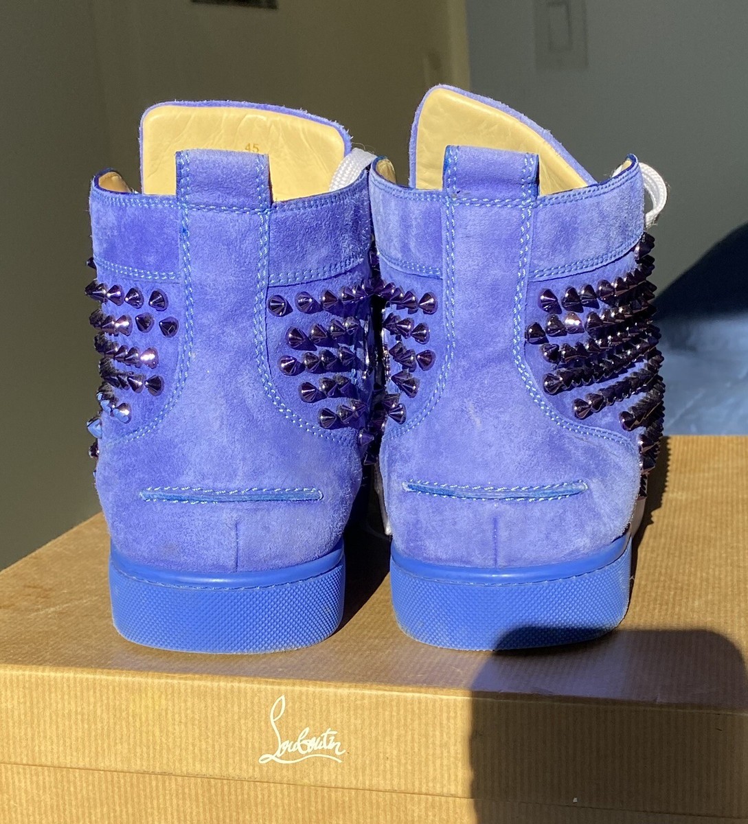 Christian Louboutin Sneakers, leather and spikes - Blue- size 45