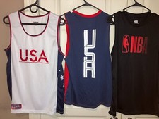 LOT OF 3 USA, TEAM NIKE, NBA BASKETBALL TANK TOPS, MUSCLE SHIRTS, OLYMPICS NICE