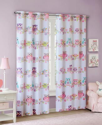 MI ZONE KIDS Wise Wendy Owl Grommet Top Blackout Window Panel, 50  x 84 