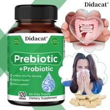 Prebiotics + Probiotics Supplement Digestive & Immune Health 30 To 120 Capsules