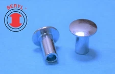 OHTR332332, Stainless Steel Oval Head Semi-tubular Rivets - 3/32"X3/32" - 100pcs