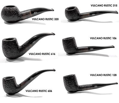 Savinelli Rossi Pfeife - Vulcano Rustic - Rustiziert - 9mm Filter - Neu