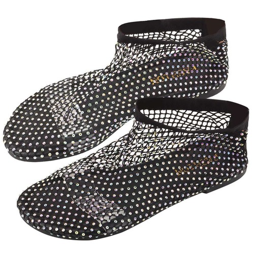 Scarpe basse comode in rete gemma lucida scarpe scintillanti tacco basso sandali slip on stivali - Foto 21 di 27