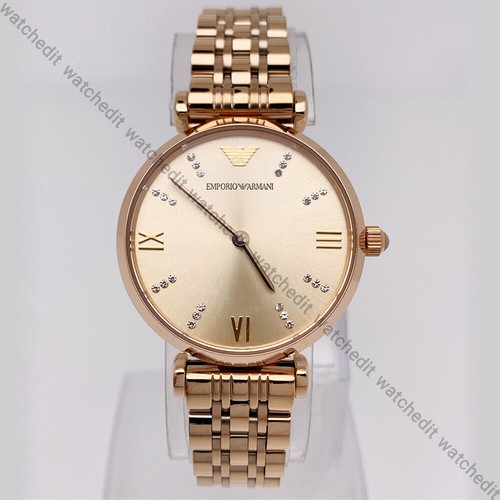 Emporio Armani AR11059 Gianni T-Bar Rose Gold 32mm Case Quartz Women's Watch