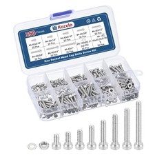 250pcs #4-40 Socket Head Cap Screws Bolts Nuts Kit, Stainless Steel