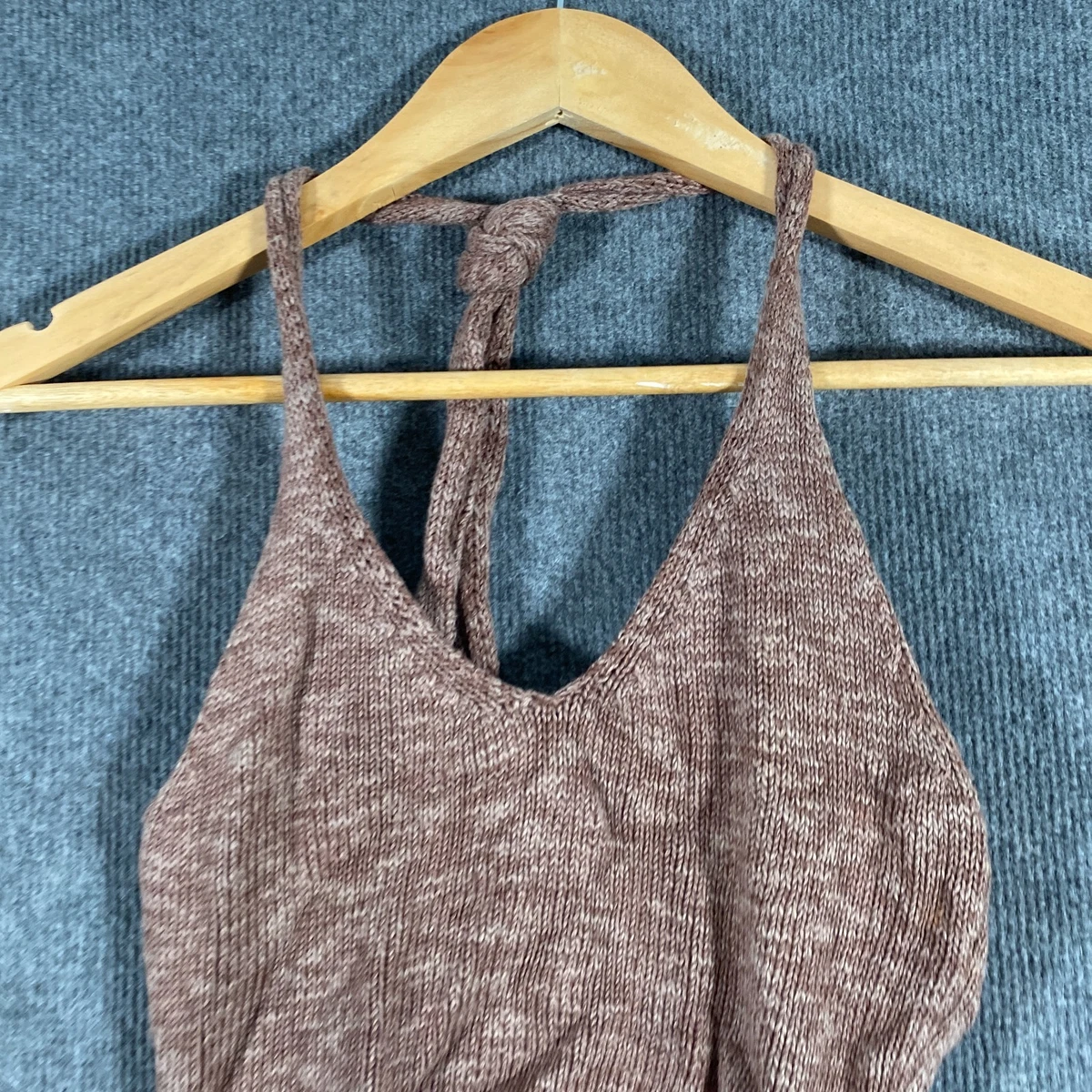 Glassons Top Womens XS Brown Tank Singlet Cropped Fitted Boob Tube Festival