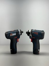 2 Bosch 12v Lithium Ion 1/4" Impact Drivers PS21  PS41 w/ 3 Batteries/ Charger
