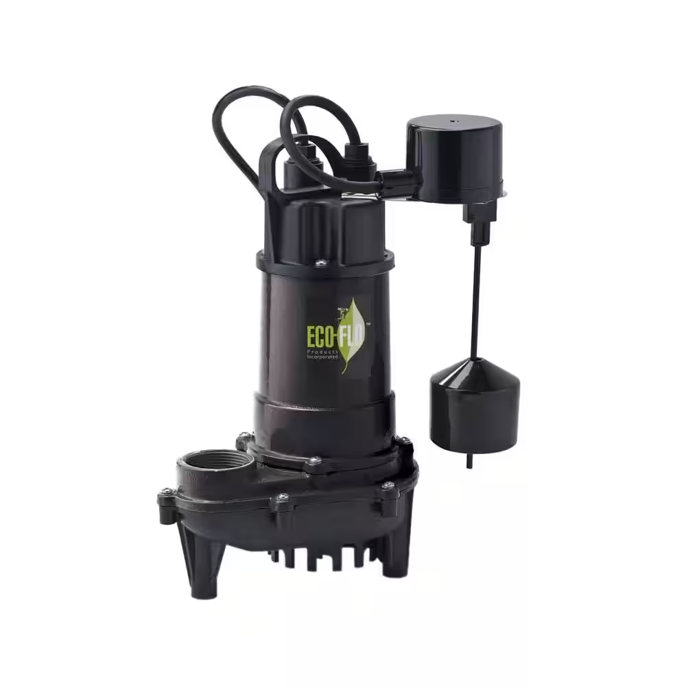 1/2 HP Cast Iron Submersible Sump Pump with Vertical Switch and 8ft Cord