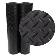 Rubber-cal Diamond-plate Rubber Flooring Roll Size 24l X 48w X - Black Rubber-cal Diamond-plate Rubber Flooring Roll Size 24l X 48w X - Black