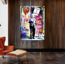 Canvas Wall art Graffiti Love Is The Answer Street Art Urban Pop Art Home Decor