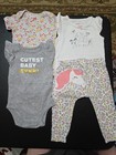 Girls Sz 6-9m Lot Of 2 Rompers And 2pc Outfit — photo 1